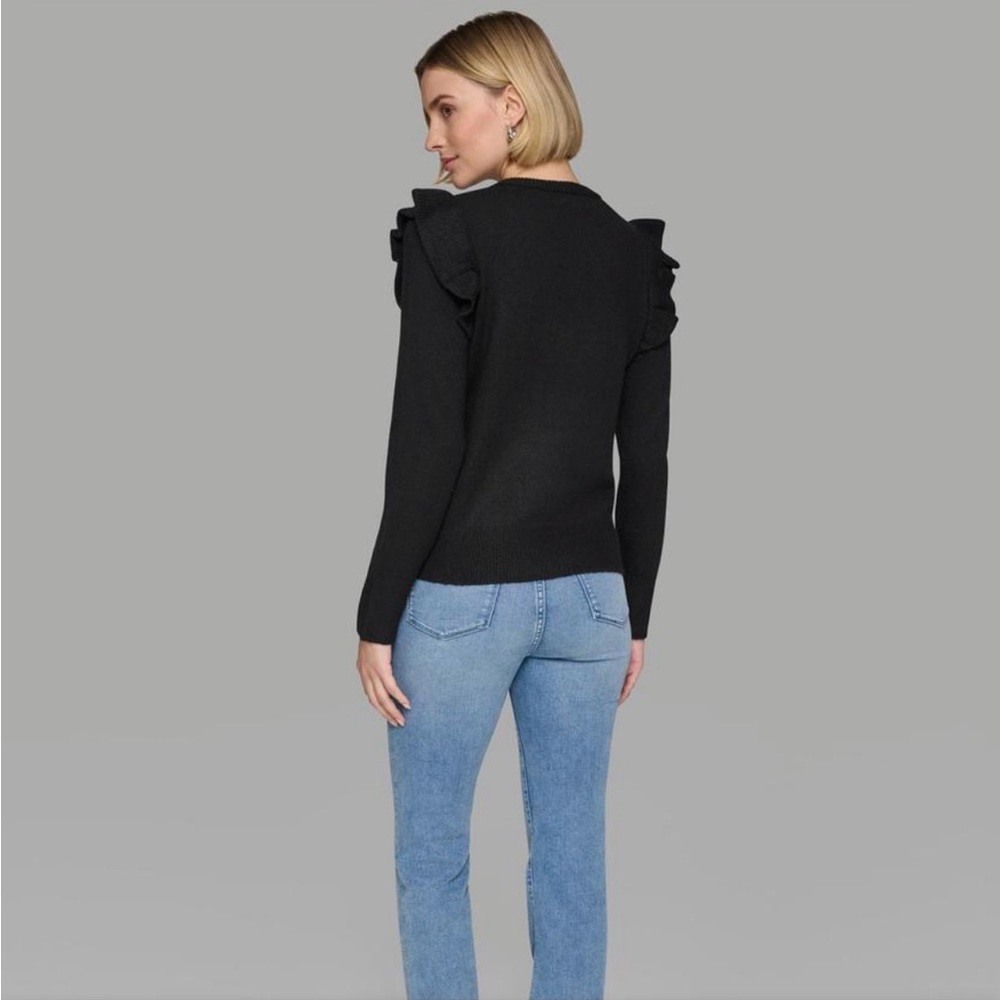 NWT- Karl Lagerfeld Paris
C'EST LA VIE RUFFLE SLEEVE SWEATER - Picture 4 of 9